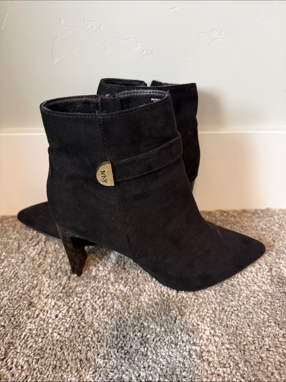 Marc Jacob’s Black Suede Pointed Toe Ankle Boots